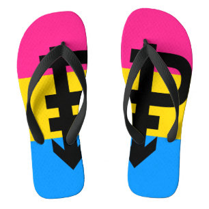 Pansexual Pride Flag Flip Flops