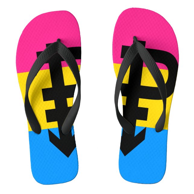Pansexual Pride Flag Flip Flops (Footbed)