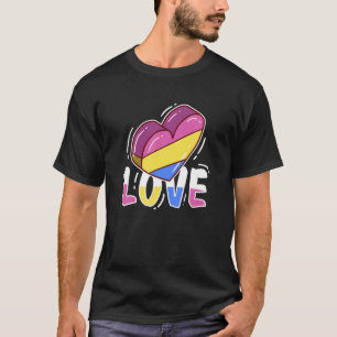 Pansexual Pride Flag Heart LGBT Gift For Bisexual T-Shirt