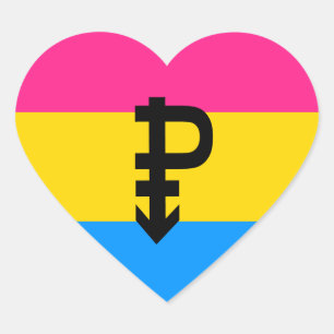 Pansexual Pride Flag Heart Sticker