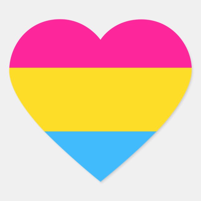 "PANSEXUAL PRIDE FLAG" HEART STICKER (Front)