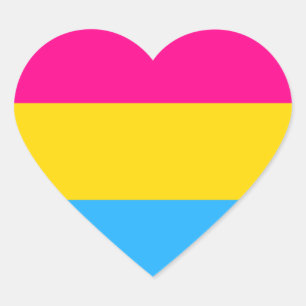 "PANSEXUAL PRIDE FLAG" HEART STICKER
