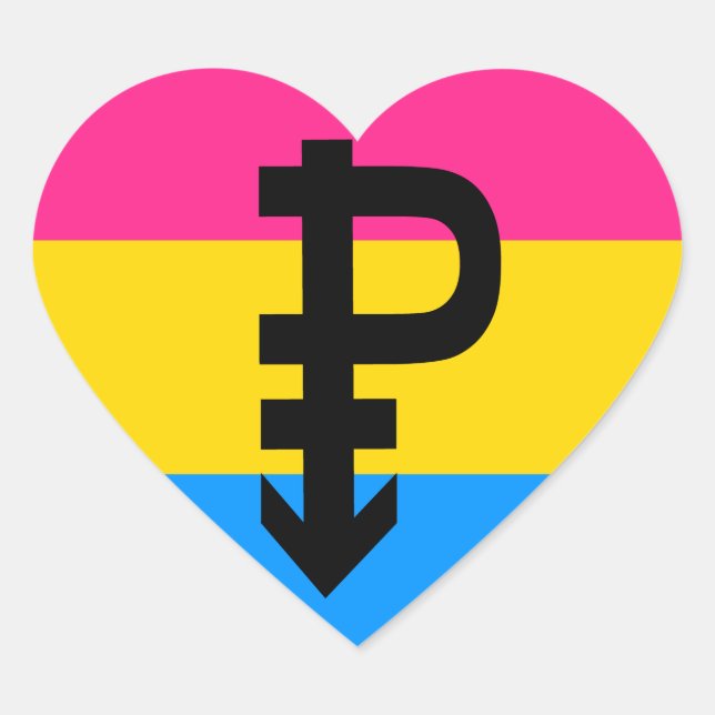 Pansexual Pride Flag Heart Sticker (Front)