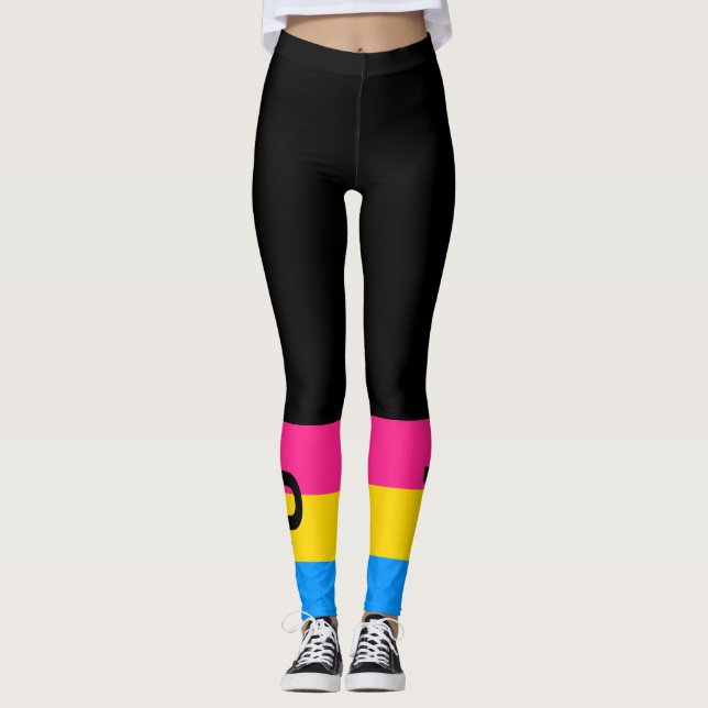 Pansexual Pride Flag Leggings (Front)