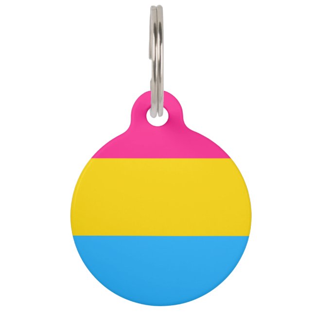 Pansexual Pride Flag LGBTQ Pet Tag (Front)