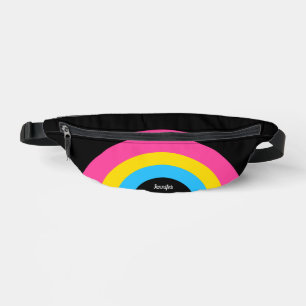Pansexual Pride Flag Rainbow Personalised Black Bum Bags