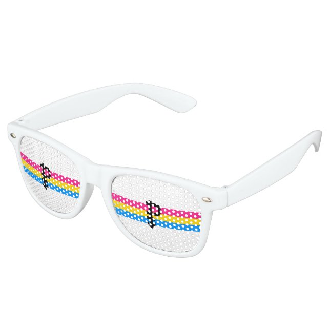 Pansexual Pride Flag Retro Sunglasses (Angled)