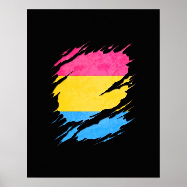 Pansexual Pride Flag Ripped Reveal Poster | Zazzle.co.uk