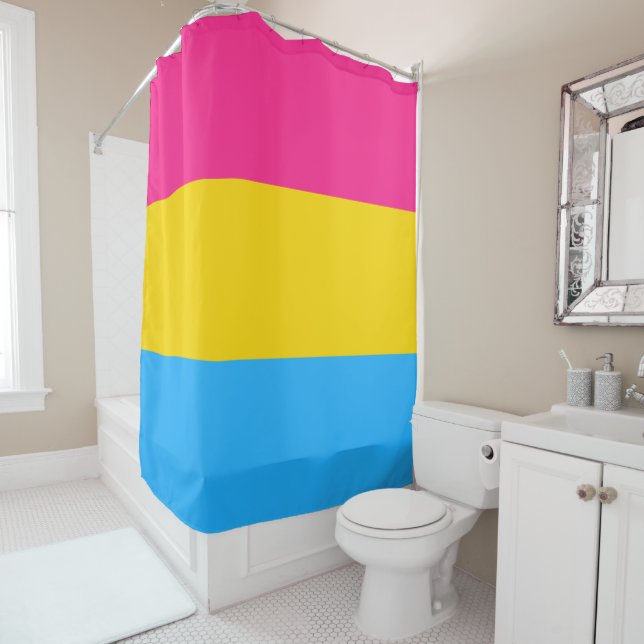 Pansexual Pride Flag Shower Curtain (In Situ)