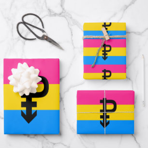 Pansexual Pride Flag Wrapping Paper Sheet