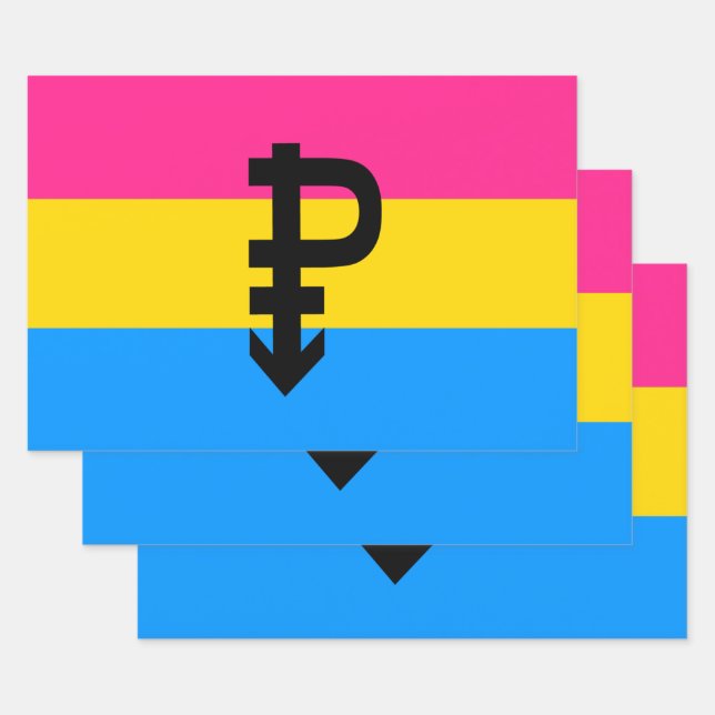 Pansexual Pride Flag Wrapping Paper Sheet (Set)