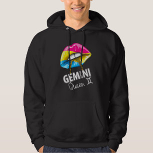 Pansexual Pride Gemini Queen Lips Flag May June Bi Hoodie