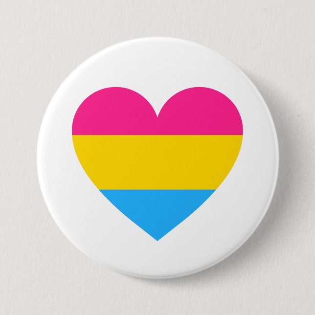 Pansexual Pride Heart 7.5 Cm Round Badge (Front)