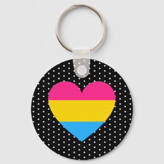 Pansexual Pride Heart Key Ring