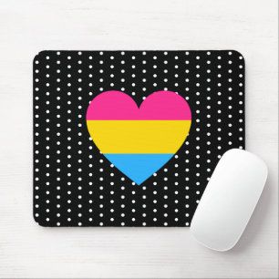 Pansexual Pride Heart Mouse Mat