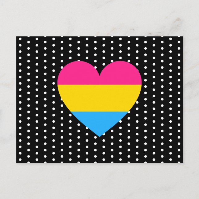 Pansexual Pride Heart Postcard (Front)