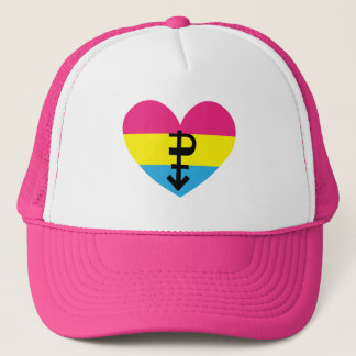 Pansexual Pride Heart Trucker Hat