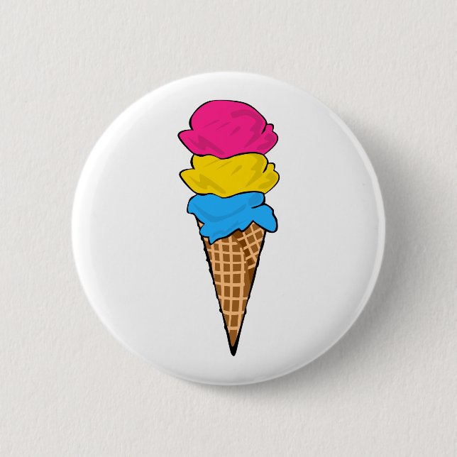 Pansexual Pride Ice Cream 6 Cm Round Badge (Front)