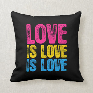 Pansexual Pride Love is Love is Love Cushion