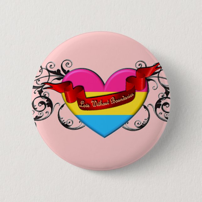 Pansexual Pride: Love Without Boundaries 6 Cm Round Badge (Front)