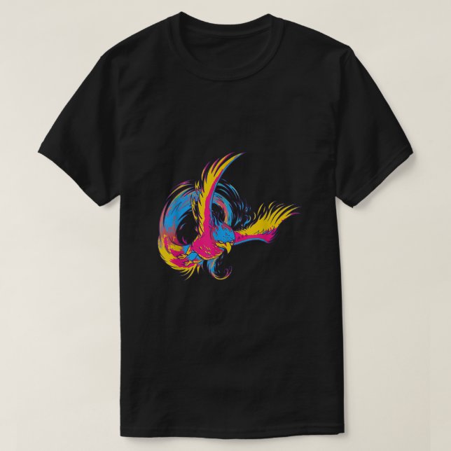 Pansexual Pride Phoenix Design Colours Of PANSEXUA T-Shirt (Design Front)