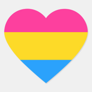 Pansexual Pride stickers - hearts
