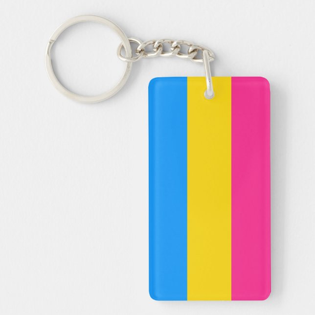 Pansexual Pride Stripes Key Ring (Front)