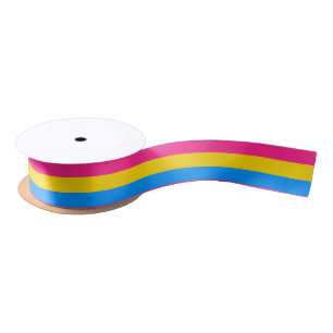 Pansexual Pride Stripes Satin Ribbon