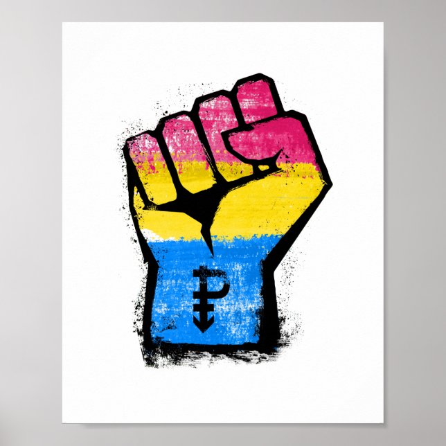 Pansexual Protest Fist Poster (Front)