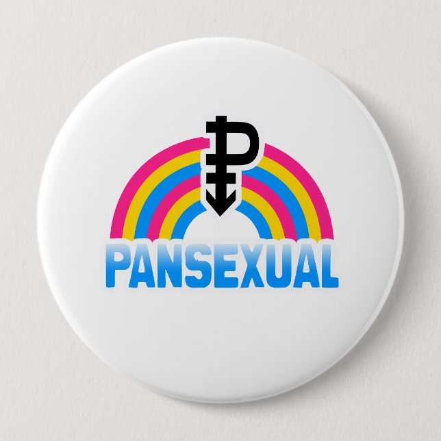 PANSEXUAL RAINBOW FLAG 10 CM ROUND BADGE (Front)