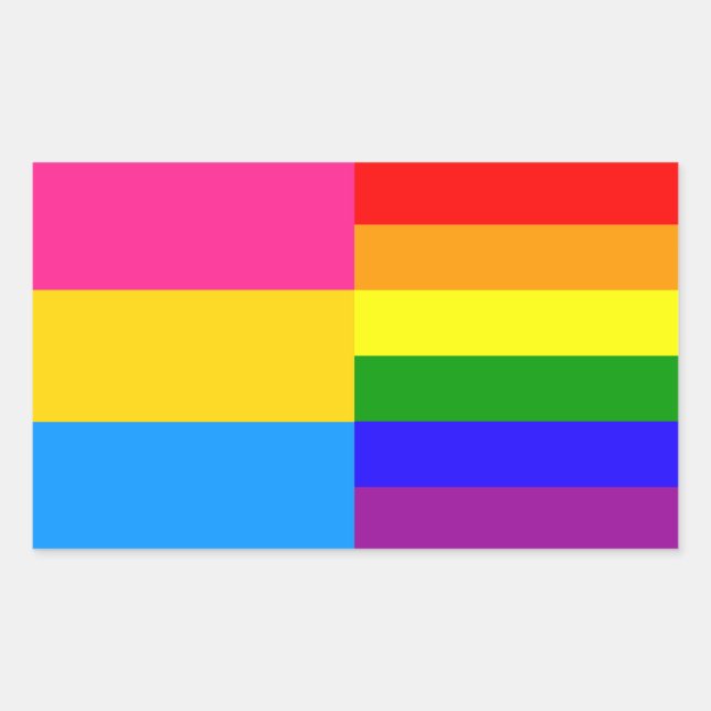 Pansexual/rainbow pride flags sticker (Front)