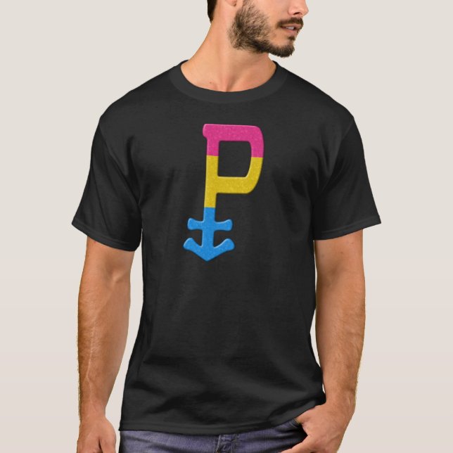 Pansexual Symbol in Pride Flag Colours T-Shirt (Front)