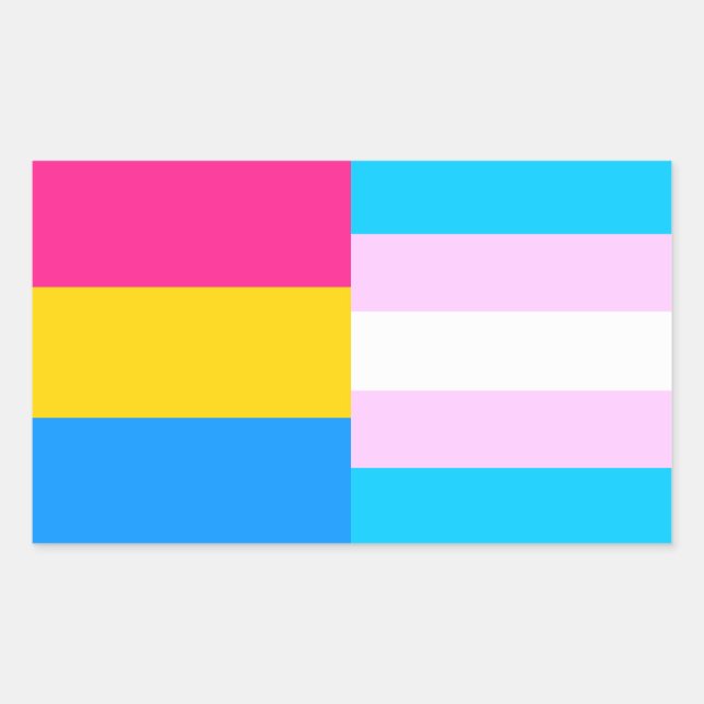 Pansexual/trans pride flags sticker (Front)