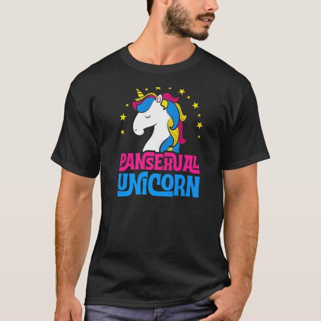 Pansexual Unicorn Girly Majestic Lgbtq Pan Pride A T-Shirt (Front)