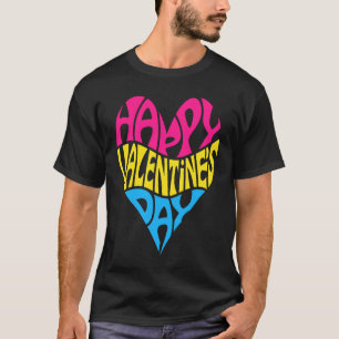 Pansexual Valentine's Day Pan LGBTQ LGBT Love and  T-Shirt