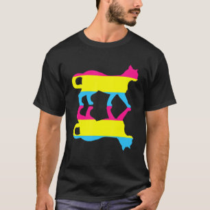 Pansexuality Flag Animal Cat Human Rights Lgbt Pan T-Shirt