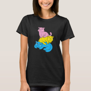 Pansexuality Flag Cats Pan Pride Colour T-Shirt