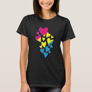 Pansexuality Flag Hearts Human Rights Lgbt Pan Pan T-Shirt