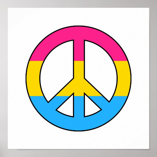 Pansexuality flag peace sign poster (Front)