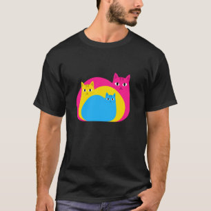 Pansexuality Pride Flag Cats Pansexual Pan Girl Pr T-Shirt