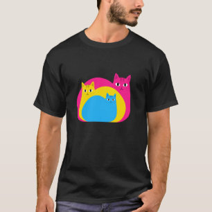 Pansexuality Pride Flag Cats Pansexual Pan Girl Pr T-Shirt