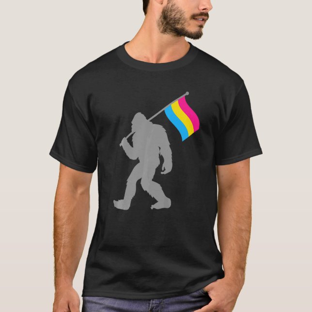 Pansexuality Pride Flag Monster On Pansexual T-Shirt (Front)