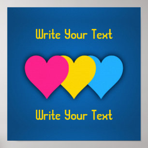 Pansexuality pride hearts Poster