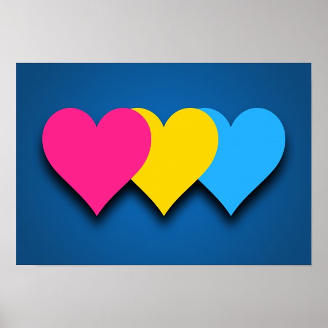 Pansexuality pride hearts Poster (Front)