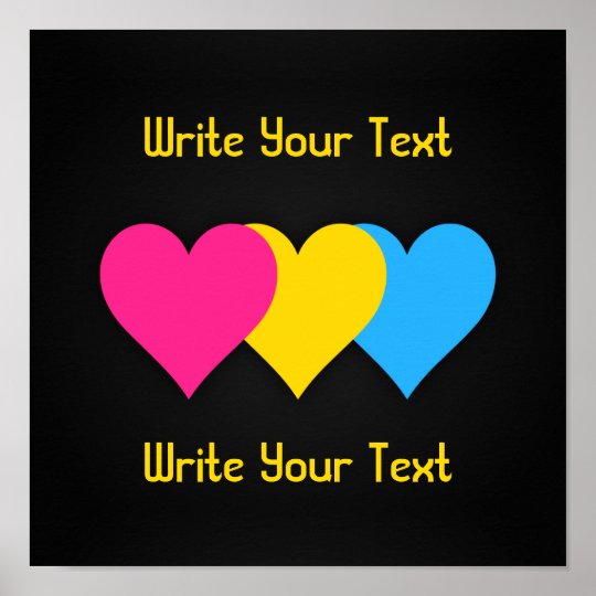Pansexuality pride hearts Poster