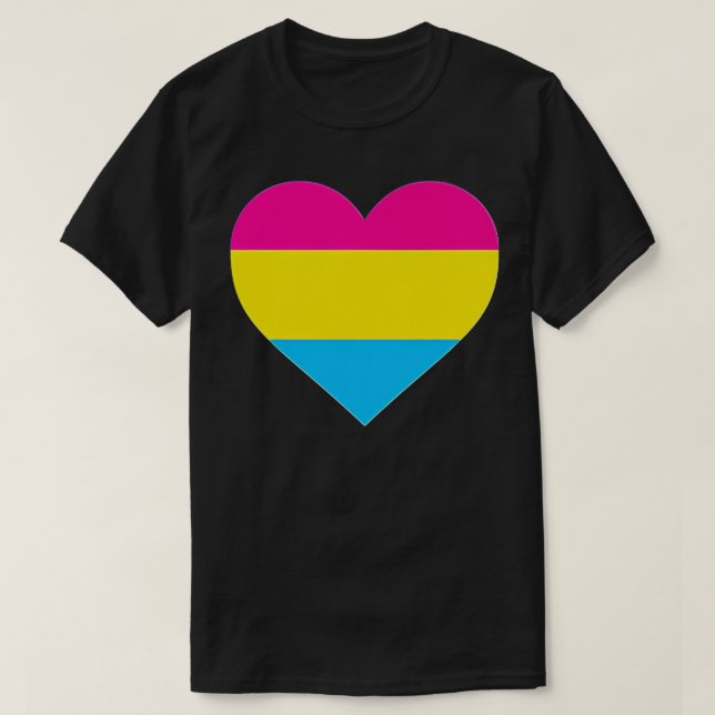 PansexuFlag LGB Love Heart Pocket Print  T-Shirt (Design Front)