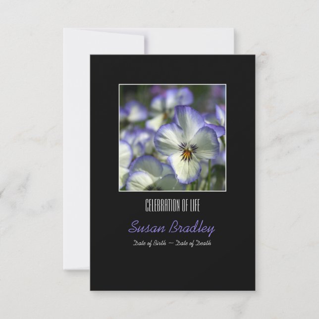 Pansies 2 Celebration of Life Memorial Service Invitation (Front)