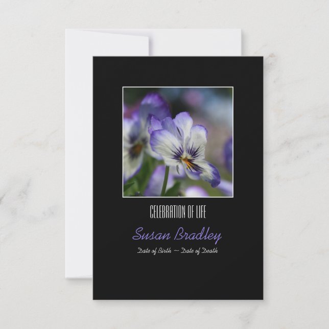 Pansies 3 Celebration of Life Memorial Service Invitation (Front)