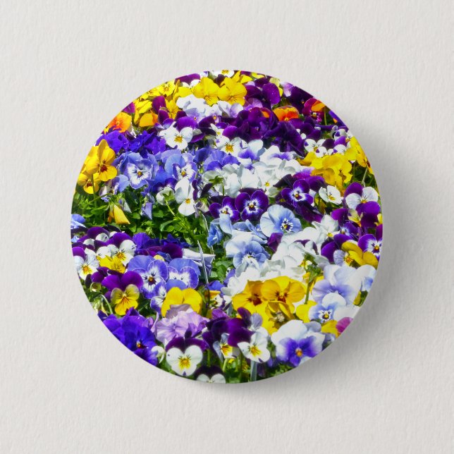 Pansies 6 Cm Round Badge (Front)