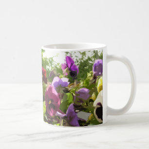 Pansies - abstract art coffee mug